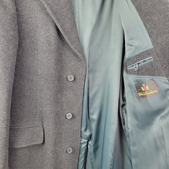 Trade Mark cashmere wool Full coat size L Black/White Italian Fabric - Picture 5 of 14